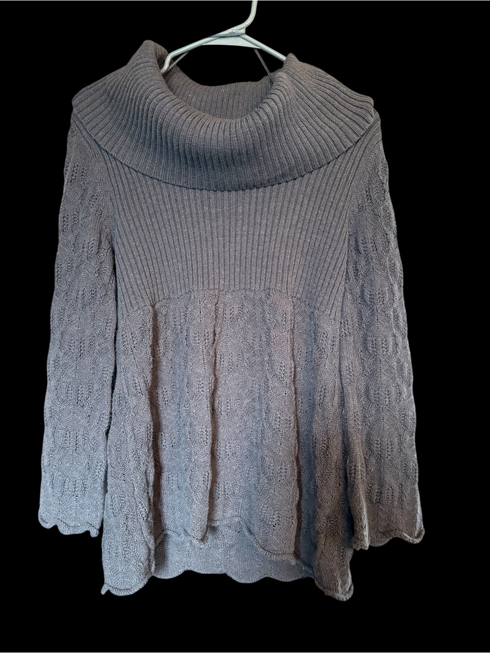Style & Co. Light Gray Ribbed Cowl-Neck Pullover